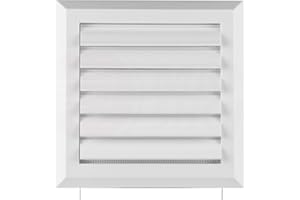 VONLIS Kratka lamelowa żaluzja lamele kratka wentylacyjna siatka przeciw owadom ochrona przed warunkami atmosferycznymi kratka 3 Ø 100 mm biała