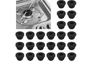 Terraxis 24 Pezzi Gommini Griglia Piano Cottura, Piedini in Gomma Fornello Camper, Guide in Gomma per Piano Cottura Camper, Accessori Camper, Compatibili con Aste da 5 mm di Dometic, Smev e Thetford