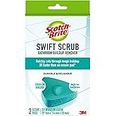 Scotch-Brite Swift Scrub Bathroom Buildup Remover Pads | Tough on Limescale & Soap Scum | Safe on Surfaces | Durable & Reusab