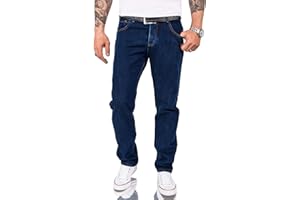 Rock Creek Herren Jeans Hose Denim Blau Straight-Cut Gerades Bein RC-2091