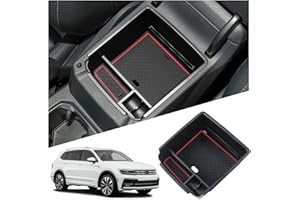Ruiya Center Console Organizer for VW Tiguan 2 MK2 2017-2023 Seat Tarraco 2019-2023, Car Armrest Tray Console Storage Box Container Centre Armrest Glove Box for VW Tiguan Accessories
