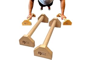MuscleForge® Wooden Parallettes 50 cm, Push-Up Handles for Calisthenics Training, Push Up Bars for Fitness, Gymnastics