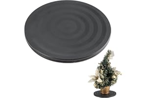 VODUNS Plateau Tournant 20cm Noir Rond Antidérapant Universel Manuel 360° Plateau Pivotant avec Roulements à Billes en Acier, Support Pivotant Résistant Plateau pour TV Ordinateur Moniteur Artisanat Plantes