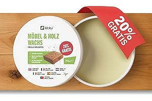 ki:ku® Möbel & Holz Wachs | natürliche Pflege | Bienenwachs & Carnaubawachs | schützt vor Feuchtigkeit & pflegt tiefenwirksam | für alle Holzarten: Möbel, Holz, Spielzeug, Küchenbrett uvm. | VOC-frei