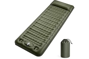 Hahorpa Campingmadrass Tjock 12-16 cm, Uppblåsbar Campingmadrass med Inbyggd Fotpump, Ultralätt Vattentät Trekkingmadrass Bivouac Vandringsmadrass, Uppblåsbar 1-platsmadrass för Strandvandring