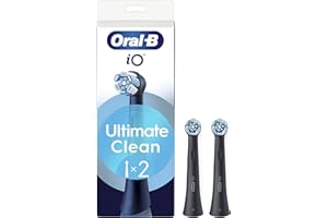 Oral-B Lot De 2 Brossettes De Rechange Ultimate Clean, AUTHENTIQUES, Noires, Brossage En Profondeur, Elimination De La Plaque Dentaire, Brossette Ronde Pour Les Brosses Electriques Oral B iO