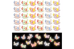 Partideal Pack of 30 Mini Axolotl Luminous, Mini Resin Duck Axolotl, Colourful Small Axolotl, Mini Figures for Aquarium, Miniature Garden, Potting, Micro Landscape Dollhouse Decorations (6 Colours)