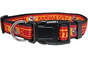 Pets First NFL Kansas City Chiefs Hundehalsband, lizenziert, Größe L, strapazierfähig, robust und langlebig, erhältlich in 31 Fußballmannschaften und 4 Größen