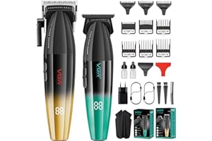 ‎VGR VGR Haarschneidemaschine Set für Herren Professioneller Haarschneider Haartrimme Kit Barber Friseur Pflegeset Zero Gap T-Blade Trimmer mit 9 Führungskämmen für Haare, Bart, Konturenstyling