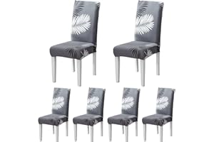 ARNTY Coprisedie con Schienale 4/6 Pezzi, Coprisedia Elasticizzati con Schienale, Jacquard Coprisedia Lavabile Moderno Copri Sedia per Moderna Sala da Pranzo Hotel Ristorante (Moderno A, 6 Pezzi)
