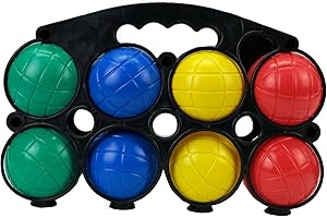 ‎BOCK OP KÖLLE Plitsch Platsch Boccia- Boule Set Spiel 8-teilig Kugel Ø 72mm; inkl. Tragekorb und Zielbal