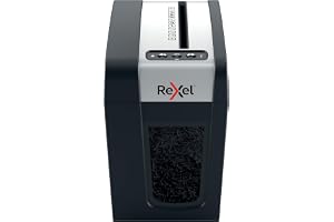 Rexel MC3-SL Whisper-Shred Micro Cut Dokumentförstörare, Strimlar 3 Ark, P5 Säkerhetsklass, Hemmakontor, 10L Avfallskorg, Tys