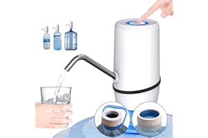 MIRTIKA Dispensador de Agua para garrafas con Adaptador para Botellas de Agua comerciales. Grifos para Botellas de Agua Mineral. Dispensadores de Agua para bidones, Bomba eléctrica Agua (Blanco)