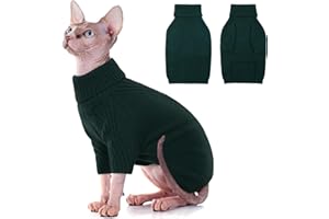 IECOii Sweter dla psa, świąteczny sweter z golfem dla psa, ciepłe swetry dla małych średnich i dużych psów, jesienne zimowe bluzy dla psów dla Chihuahua, buldog francuski, labrador