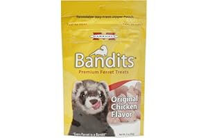 Marshall Pet Products Natural Bandit - Golosinas masticables semihúmedas con Sabor a Pollo, para Hurones, 3 onzas