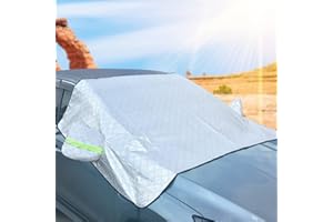 HIVEXAGON Front Window Sunshades, Sun Shade UV Protection Cover, Windshield Cover 4 Layers Protection Lining Suitable for Harsh Winter Conditions Driver Side Window and Side Mirror Cover