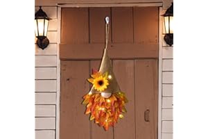 OXFUZZ Ghirlanda autunnale per porta di casa, autunno, acero Gnom, gancio per porta anteriore, decorazione autunnale, ghirlanda autunnale, decorazione per il dormitorio