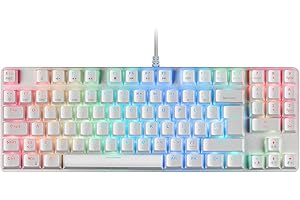 MARSGAMING Mars Gaming MKREVOPROWRPT Bianco, Tastiera Meccanica RGB, TKL+ NUM, Switch Rosso, Portoghese