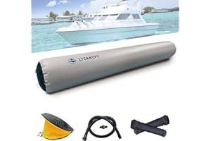 LTCANOPY Gommone ad alte prestazioni, per ancoraggio, yacht, barche a vela, parafango da barca, dotato di corda in nylon a doppia treccia da 10 m, pompa a pedale