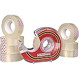 Packatape Cellotape 8 Clear Transparent Rolls 18mm x 33m | Tape Dispenser Included | Ideal for Gift Wrap Christmas Birthday H