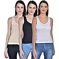 Aimly Women's Regular Fit Sleeveless Cotton Camisole Slip Spaghetti | Combo Pack of 3