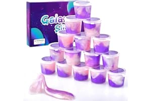 BASYWIIM 15 Pack Galaxy Slime Kit, Super Soft Stretchy Non-Sticky, Stress Relief Slime Toys for Girls and Boys Party Favors Kids Gift, Best Birthday Gift