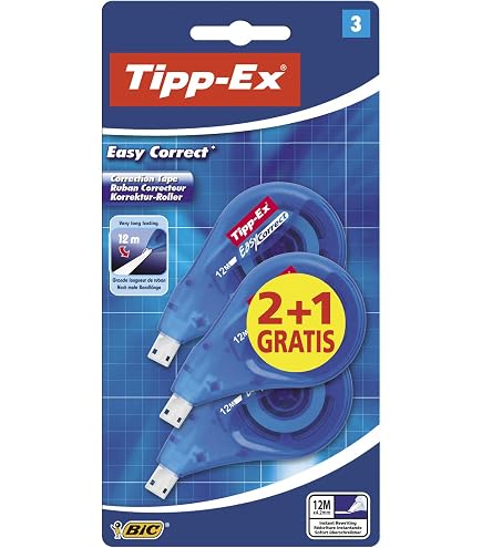 Lot De 3 Correcteurs à Ruban Tipp-Ex Pocket Mouse - 4,2mm - 10m Par Ruban