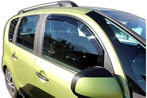 J&J Automotive | Deflettori D'Aria Antiturbo Per C3 Picasso 2008-2017, Set di 2 Pz, Nero, Antivento, Antipioggia, Fume' Oscurati