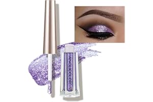 Anglicolor Diamond Glitter Liquid Eyeshadow & Eyeliner Pen Starry Sequins Mermaid Eye Shadow Langanhaltendes und pigmentiertes, wasserfestes, funkelndes und schimmerndes Augen-Make-up (11# Purple)