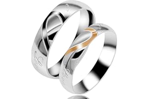 Tobestu Couples Titanium Stainless Steel Wedding Engagement Band Rings Engraved Real Love Y552