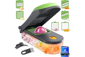 Ibergrif Coupe Légumes 6 en 1 – Mandoline Multifonction Sans BPA pour Légumes et Fruits, Hachoir Manuel, Coupe Oignon et Découpe Professionnelle