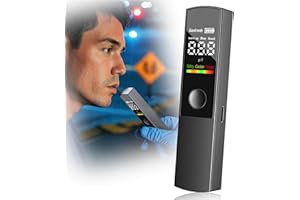 Cncedi Alcohol Breathalyzer Tester, No Need for Mouthpieces, PortableAlcohol Tester with Digital LCD Screen and Beep Warning for UK Home Personal and Professional Use