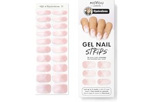 MOYOU LONDON Semi Cured Gel Nail Strips, 20 Pc. Gel Wraps for Nails, Easy Apply & Remove for Salon-Quality Manicure, Works with Any Nail Lamps - paiwaloves 01