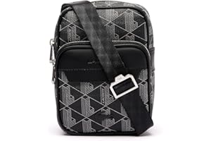 Lacoste Nh4409lx, Bolso de Mano Hombre, Monogram Negro Gris, Talla única