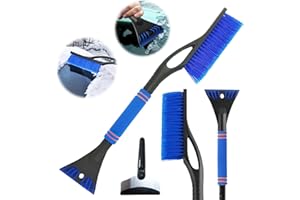 STFYUG 2 In 1 Schneebesen Auto, Eiskratzer Auto mit Besen, Eiskratzer mit Besen, Auto Schneebesen, Besen Auto Schnee, Schneebesen Auto Lackschonend für SUV, LKW, Fahrzeugwindschutzscheibe(C3)