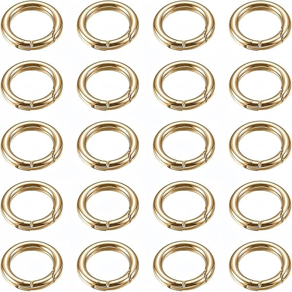Sourcing Map Boucle Métal Anneau, 40pcs 15mm(0.59") ID 1.6mm