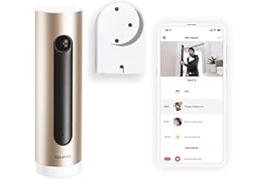 Netatmo Caméra de Surveillance Intérieure Intelligente avec Support Mural, WiFi 2,4 GHz, Détection des Mouvements, Vision Nocturne, Aucun Abonnement, NSC-AMZ, 1920p