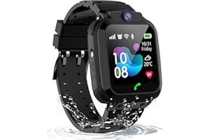 PUHIUYOI GPS Reloj Inteligente Niño, Reloj GPS Niños Localizador y Llamadas, Smartwatch Niño Telefón para y Niña con Impermeable IP68 Cámara Chat Juegos Despertador, RelojNiños Regalo para Niños 4-12 Años