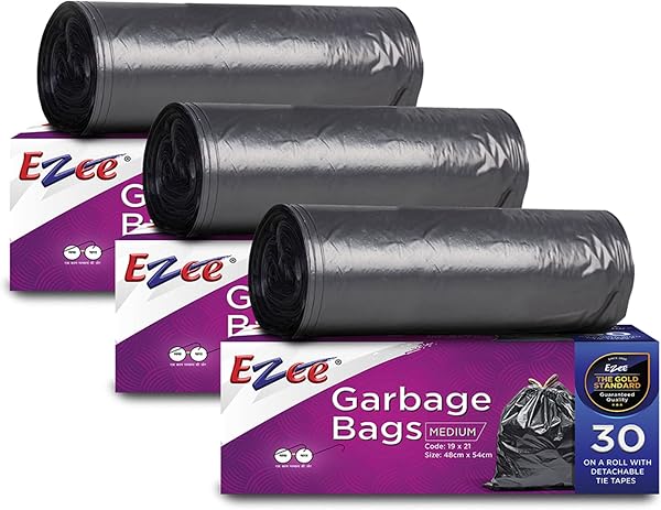 Ezee Live Life Ezee Way Black Garbage Bags for Dustbin|90 Pcs|Medium 19 X 21…