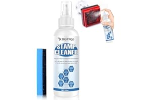 SHOPPGO Limpiador de Sellos 125ml, con una Esponja para Eliminar Fácilmente los Residuos de Tinta y Proteger el Sello, Adecuado para Todo Tipo de Sellos