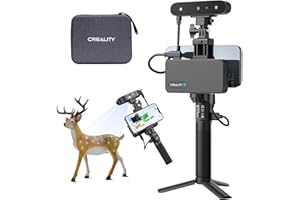 Creality Ferret Pro - Escáner 3D de precisión de 0,1 mm, WiFi 6 inalámbricos, tecnología antivibración, 24 bits de colores para metales/negro (sin spray), exterior hasta 30 K Lux, compatible con Mac