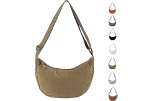APMGONT Corduroy Crescent Bag for Women, Corduroy Hobos Crossbody Bag, Cross body Dumpling Bag with Adjustable Shoulder Strap for Travelling, Work, School and Daily Use
