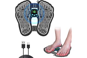 COODAY Massaggiatore Piedi,EMS Massaggiatore per Piedi,8 Modalità e 19 Intensità,Massaggiatore Plantare Elettrico Pieghevole e Portatile,per la Circolazione Sanguigna e il Sollievo dal Dolore Muscolare