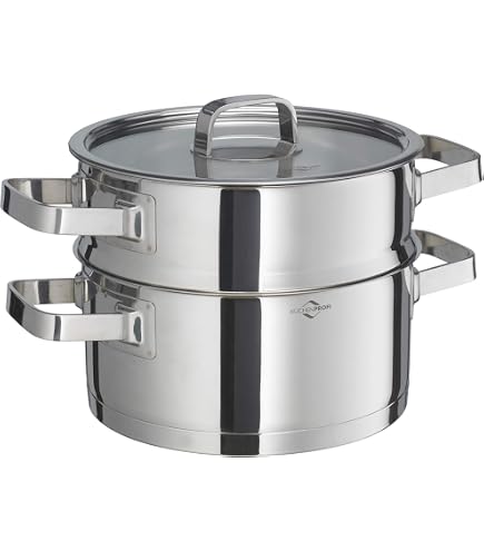 PENTOLA PER ARROSTO Axentia Pado 3 l coperchio in vetro scala litri acciaio inox 20 cm 221081
