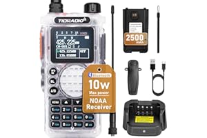 TIDRADIO TD-H8 10W Ham Radio,Bluetooth Programming,Dual Band 144MHz-146MHz VHF/430MHz-440MHz UHF Walkie Talkies for Adults Long Range,Two Way Radio 199CH VOX FM for for In&Outdoor-Crystal, 1 Pack
