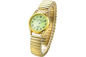 JewelryWe Reloj de pulsera extensible luminoso para hombre y mujer. Reloj ultratransparente y fácil de leer, esfera luminosa digital, puntero luminoso, práctico