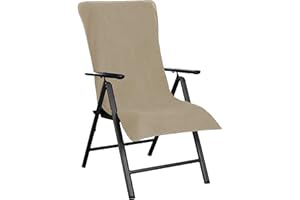 Brandsseller Funda de Rizo para Silla de Jardín 65x130 cm – Toalla XL 100 % Algodón como Funda Protectora para Cojín de Asiento – Antideslizante, Lavable, Certificada Oeko-Tex - Taupe/Gris