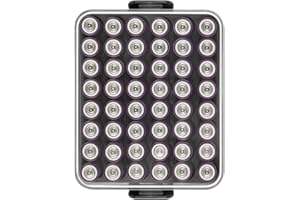 AGAINMORE Caja organizadora de batería, caja de almacenamiento para 48 pilas AAA, soporte protector de plástico transparente para viajes/casa/oficina (negro, S)