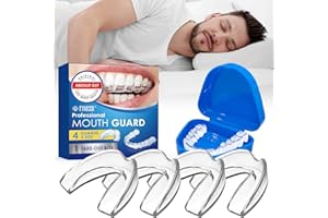 BODIIWULIU 4 Piezas Ferula Descarga Bruxismo, 2 Tamaños Férulas Dentales Moldeable con Caja de Higiene, Protector Bucal para Dormir, Kit de Protección Denta,Funda Dientes, Prevenir el Bruxismo y Roncar