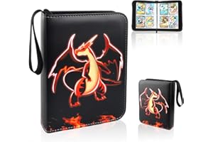 WDJLNZB Classeur Carte Compatible avec Cartes de Jeu, 900 Pochette Classeur pour Cartes à Collectionner Album de Carte Classeur Range Carte pour YU-Gi-Oh/MTG Magic/GX EX/Vmax/Ninjago Carte (400)